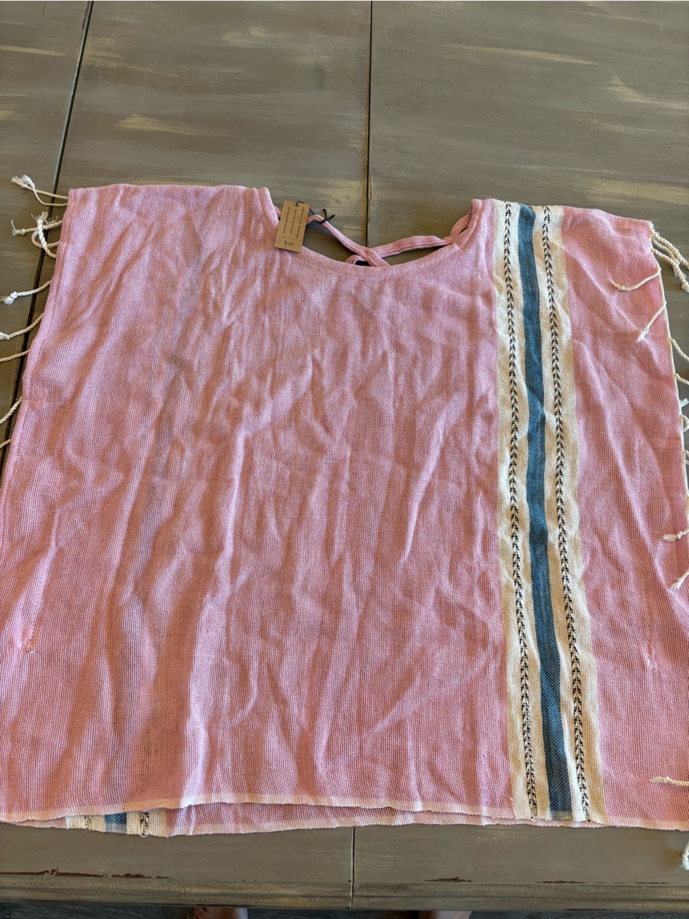 Pink Women's Casual Linen-Blend Top